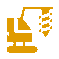 An icon of an excavator on a white background by MGC Services.